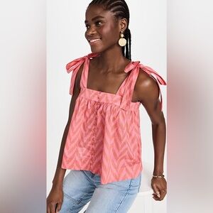 Ulla Johnson Pink Chevron Blouse